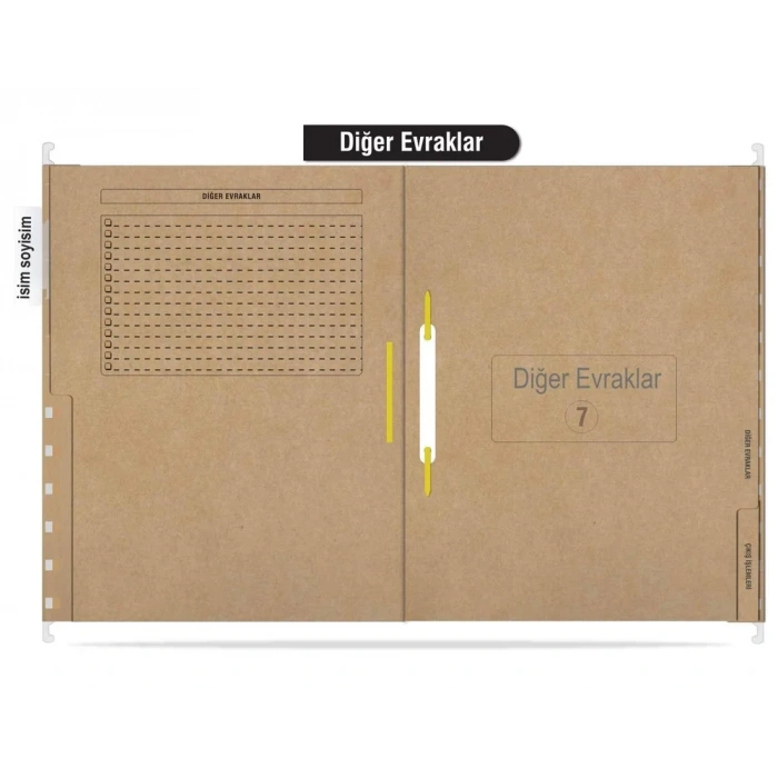 Personel Özlük Dosyası 8 Yapraklı (Metal Askılı 25 Adet)