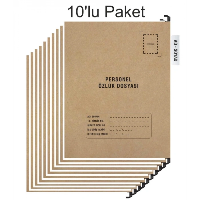 Personel Özlük Dosyası Tek Gözlü (Plastik Askılı 10 Adet)
