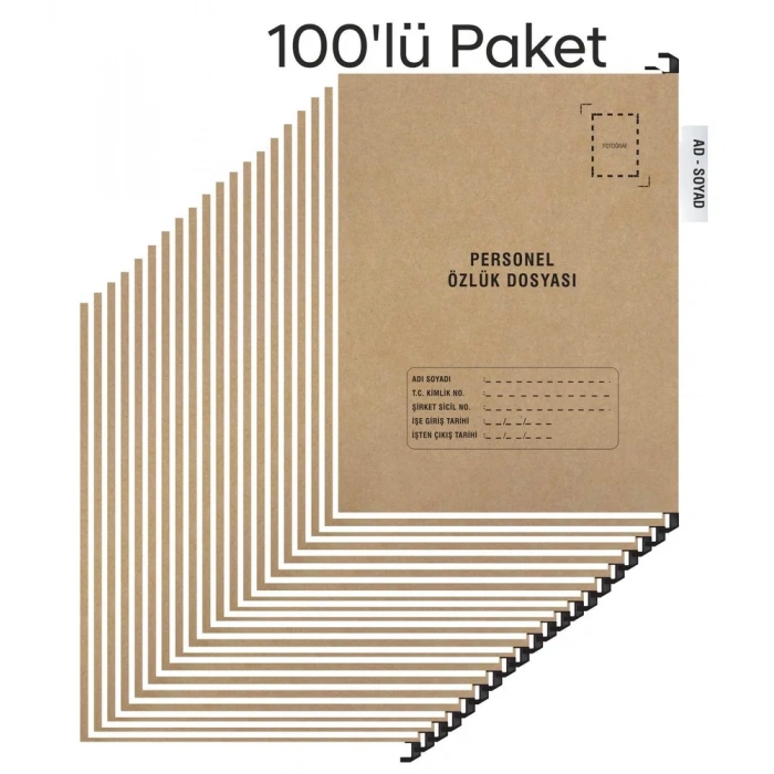 Personel Özlük Dosyası Tek Gözlü (Plastik Askılı 100 Adet)