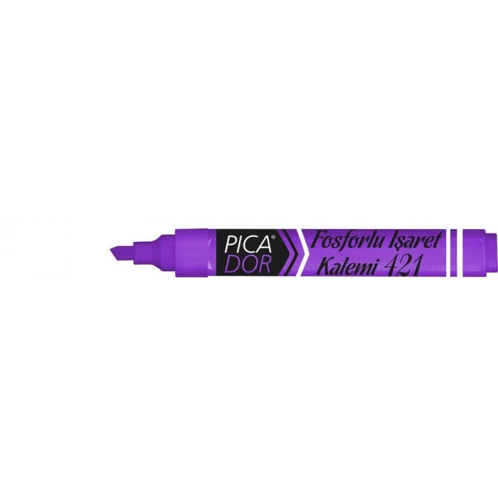 Picador 421 Fosforlu Kalem Mor