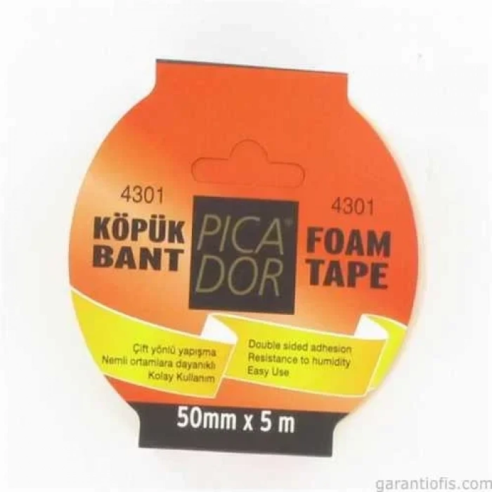 Picador Çift Taraflı Köpük Bant (50mm X 5metre)