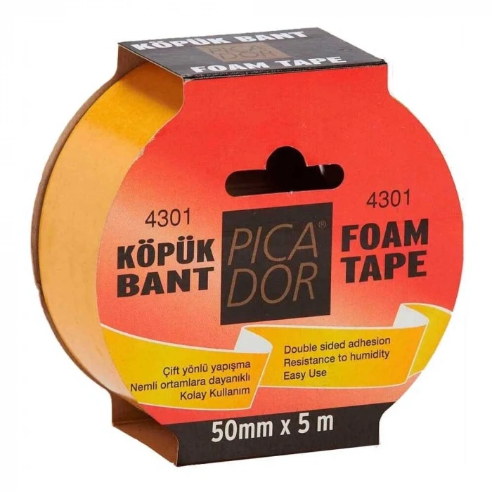 Picador Çift Taraflı Köpük Bant 50x5 M Askılı