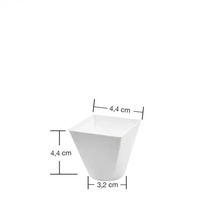 Plastik Mini Kap Beyaz 60 Cc - 25 Adet