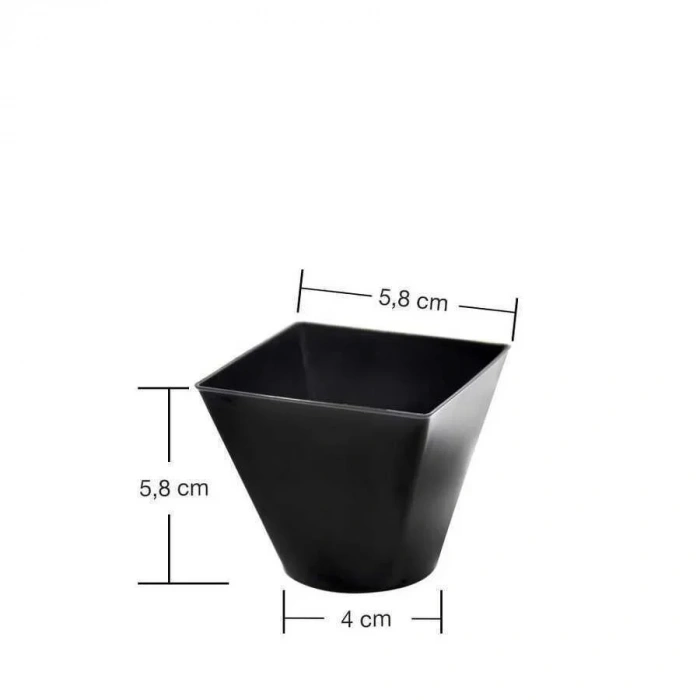 Plastik Mini Kap Siyah 120cc - 25 Adet