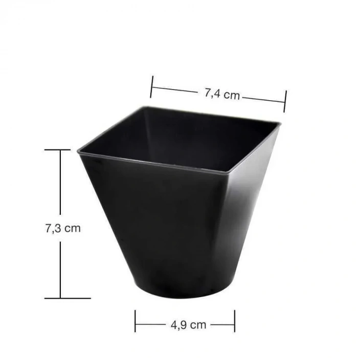 Plastik Mini Kap Siyah 240 Cc - 24 Adet