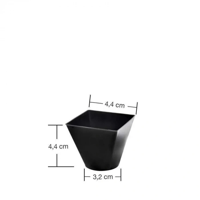 Plastik Mini Kap Siyah 60 Cc - 25 Adet