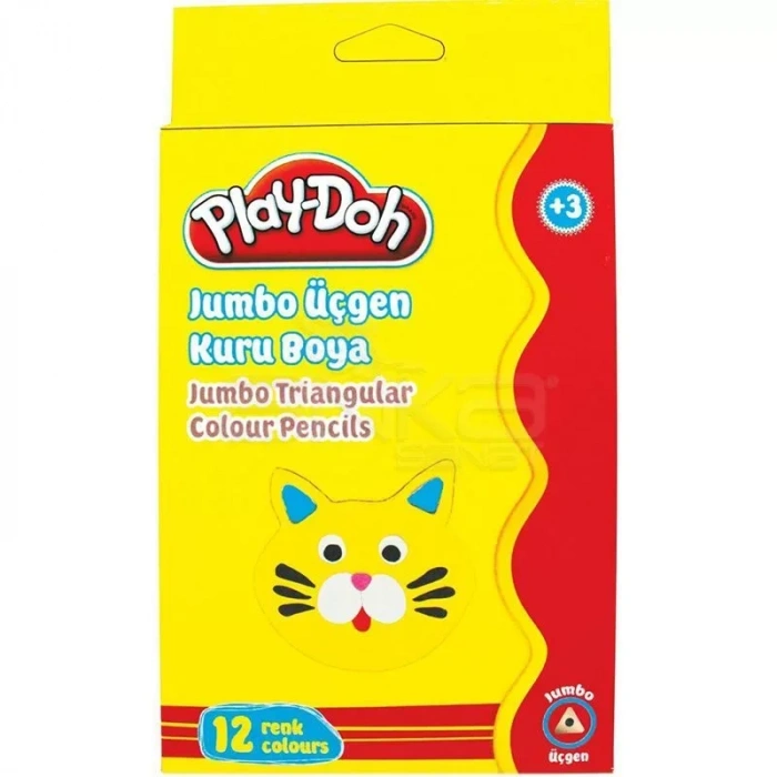 Play-Doh 12 Renk Jumbo Üçgen Kuru Boya KU008