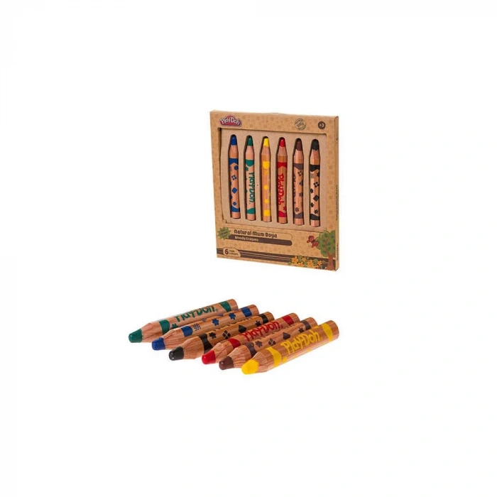 Playdoh Crayon Two in One Mum Boya 6lı