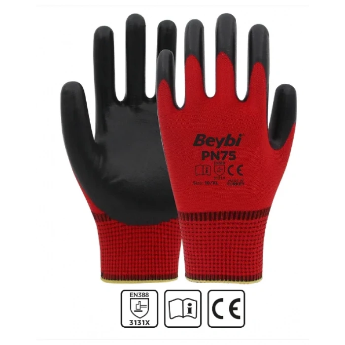 Pn75 İş Eldiveni Nitril Kaplama ( 48 Çift )