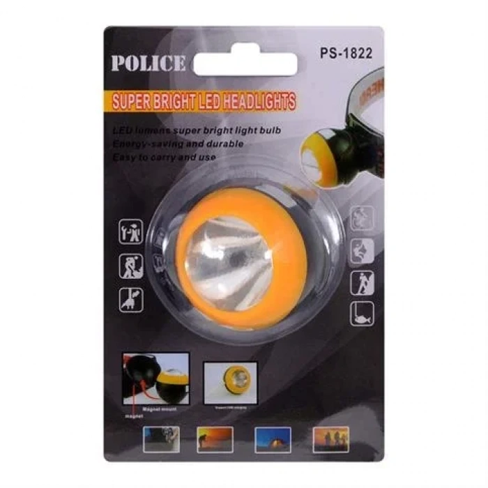 Police PS-1822 Top Magnet Şarjlı Kafa Feneri