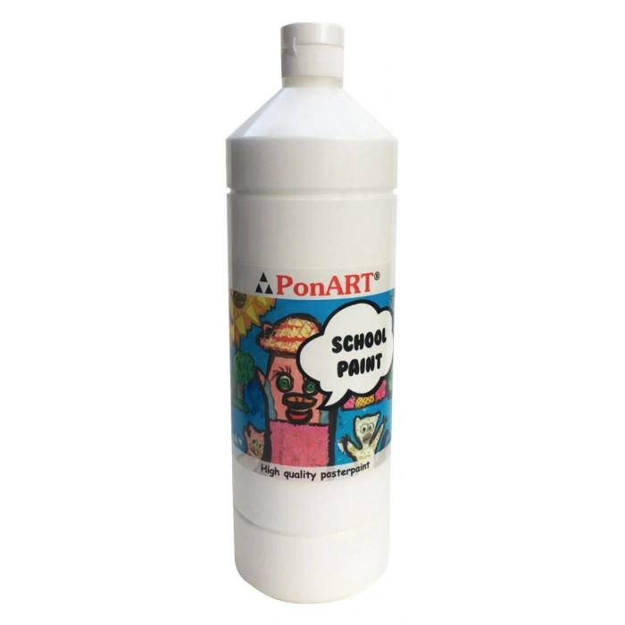 Ponart School Paint Tempera Boya 1000 ml. PSP-2200 BEYAZ