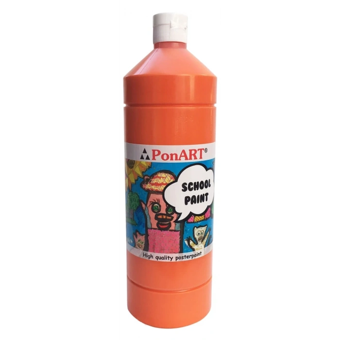 Ponart School Paint Tempera Boya 1000 ml. PSP-2206 TURUNCU