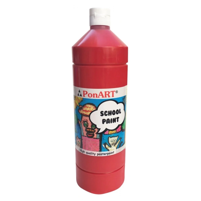 Ponart School Paint Tempera Boya 1000 ml. PSP-2207 A.KIRMIZI
