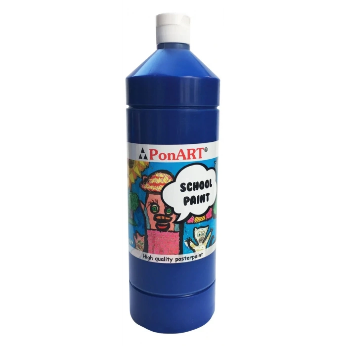 Ponart School Paint Tempera Boya 1000 ml. PSP-2211 K.MAVİ