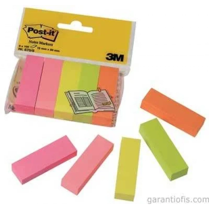 Post-it 670/5 Not Sayfa İşareti (5 Neon Renk)