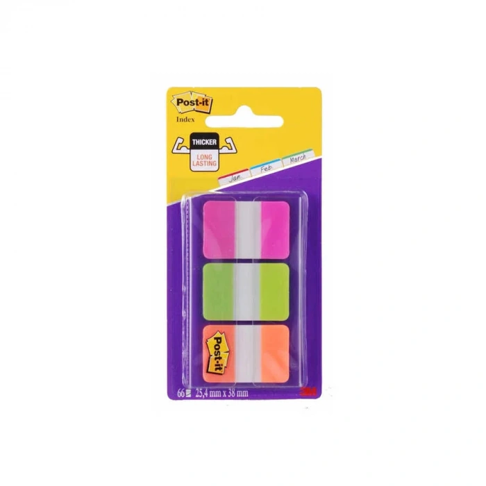 Post-it Sert Seperatör Kalın Polyester Mor Yeşil Turuncu 3 Renk 22 Adet