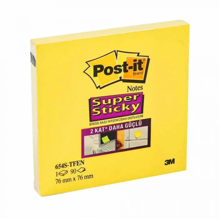 Post-it Yapışkanlı Not Kağıdı 76x76 mm Super Sticky