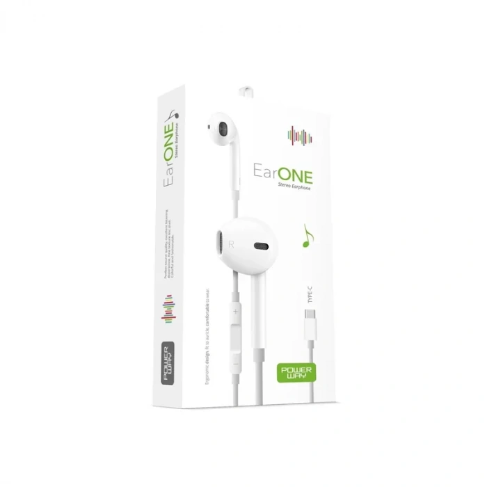 POWERWAY EARONE STEREO KULAKİÇİ KULAKLIK 3.5mm TYPE-C
