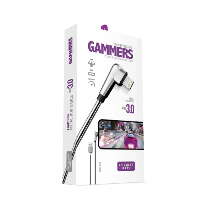 Powerway Gmx3 Oyuncu Type-c Metal Hızlı Şarj Kablosu 3.0
