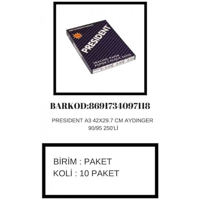 PRESIDENT AYDINGER A3 90/95 250 Lİ