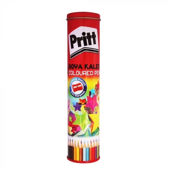 Pritt Kuru Boya Kalemi 24 Renk Set Metal Tüp