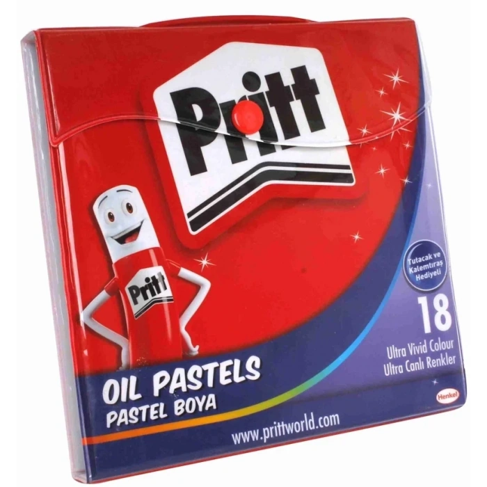 Pritt Pastel Boya 18 Renk Plastik Çantalı