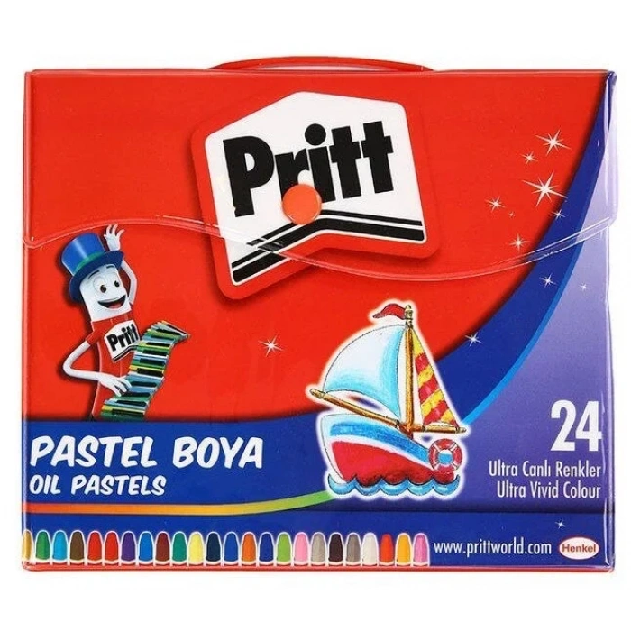 Pritt Pastel Boya 24 Renk Plastik Çantalı