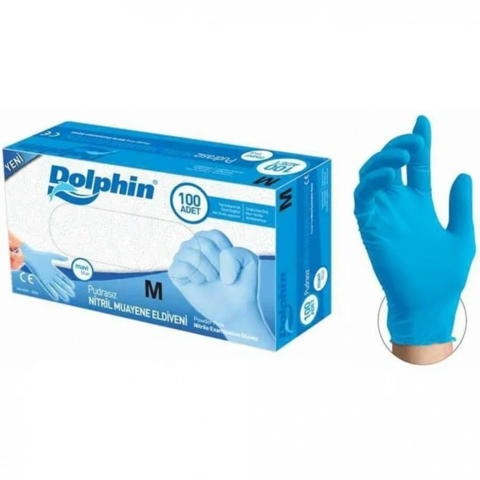 Pudrasız Mavi Nitril Medikal Muayene Eldiveni (M) 2000 Adet
