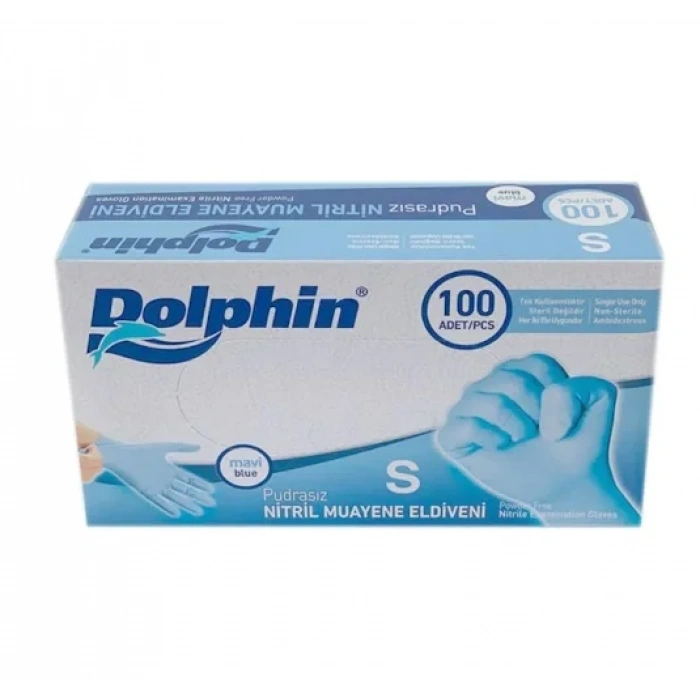 Pudrasız Mavi Nitril Medikal Muayene Eldiveni (S) 100 Adet