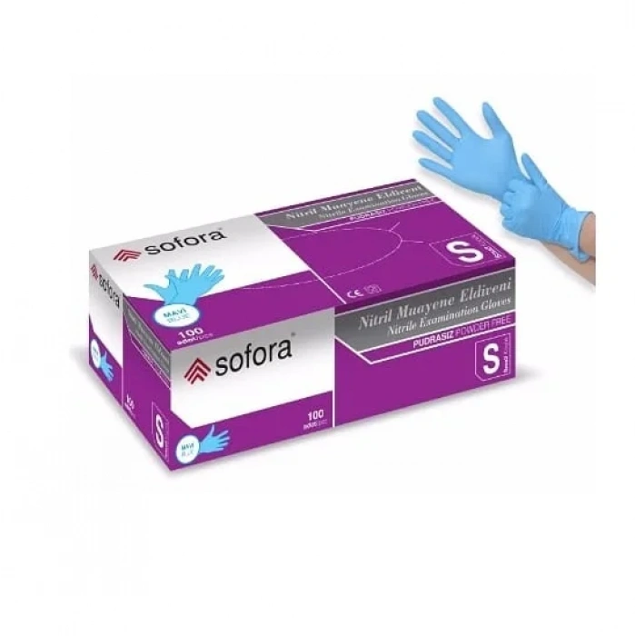 Pudrasız Mavi Nitril Medikal Muayene Eldiveni ( S ) 2000 Adet