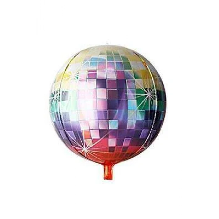 Renkli Disco Topu Şekilli Folyo Balon