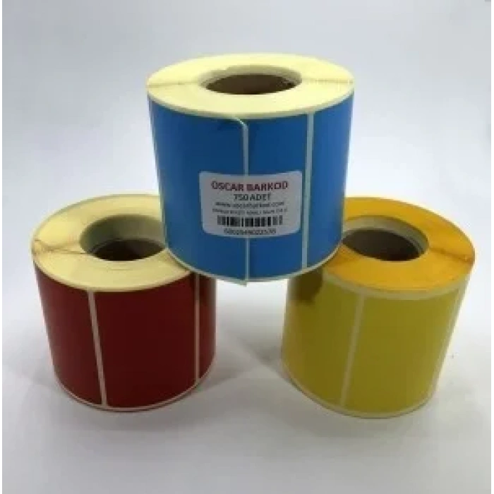 RENKLİ KUŞE ETİKET 50X75 750 ADET