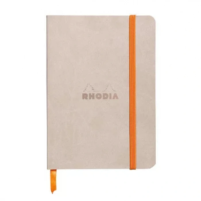 Rhodia Boutique Rodiarama Renkler Italyan Deri Yumuşak Kapak Çizgili Beige A6