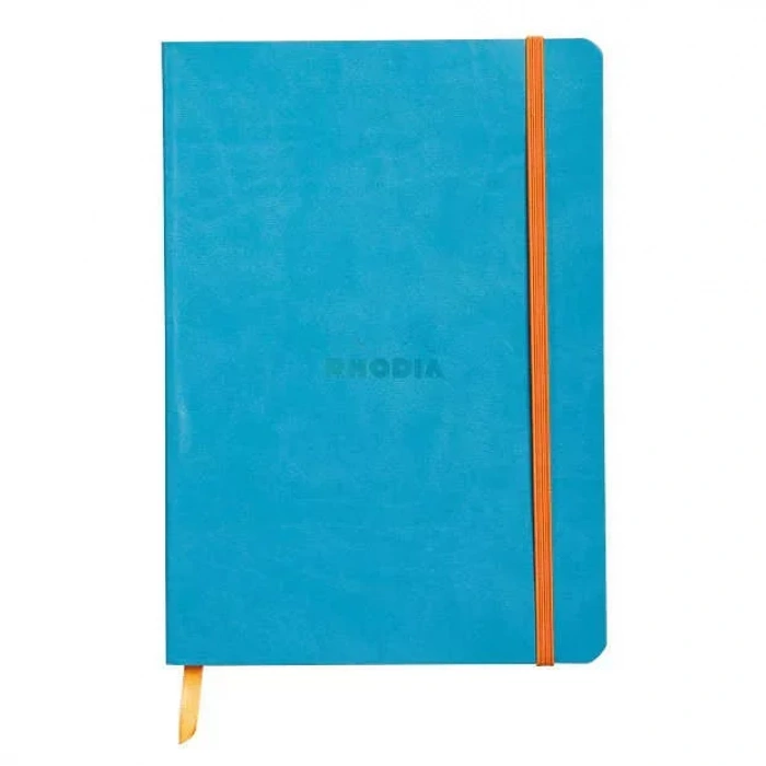 Rhodia Boutique Rodiarama Renkler Italyan Deri Yumuşak Kapak Çizgili Turquoise A6