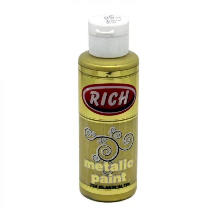 Rich Akrilik Metalik Boya 120ml 724 Klasik Altın
