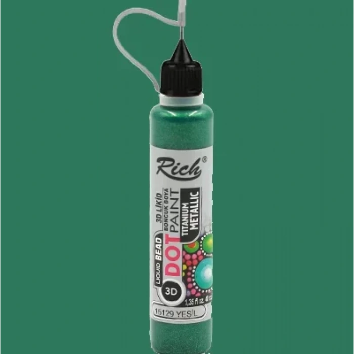 Rich Dot Paınt Boncuk Boya Titanium Metalik  15129 Yeşil