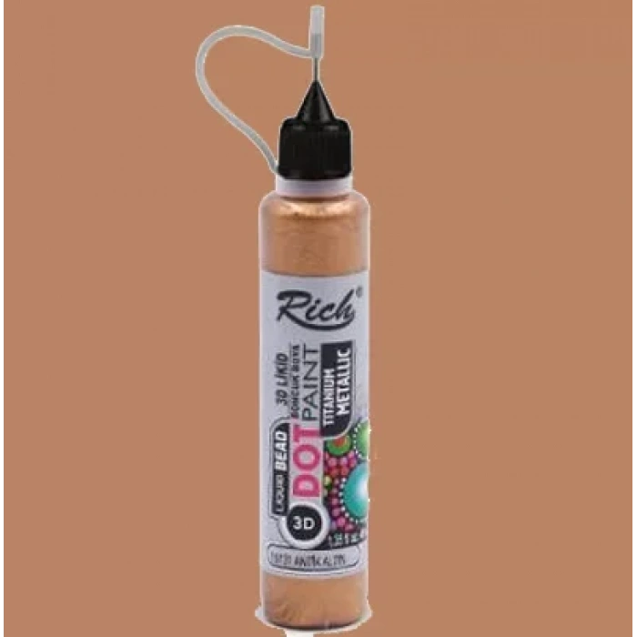 Rich Dot Paınt Boncuk Boya Titanium Metalik  15131 Antik Altın