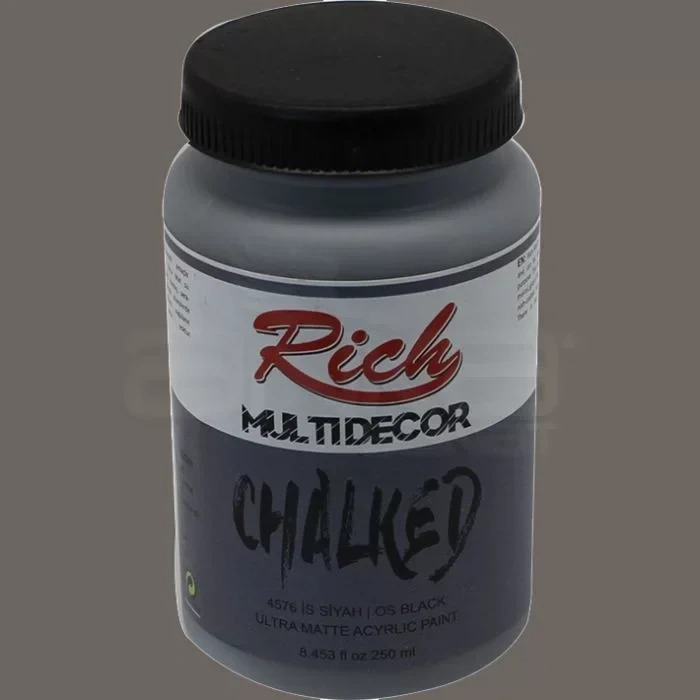 Rich Multi Decor Chalked Akrilik Boya 250ml 4576 İs Siyah