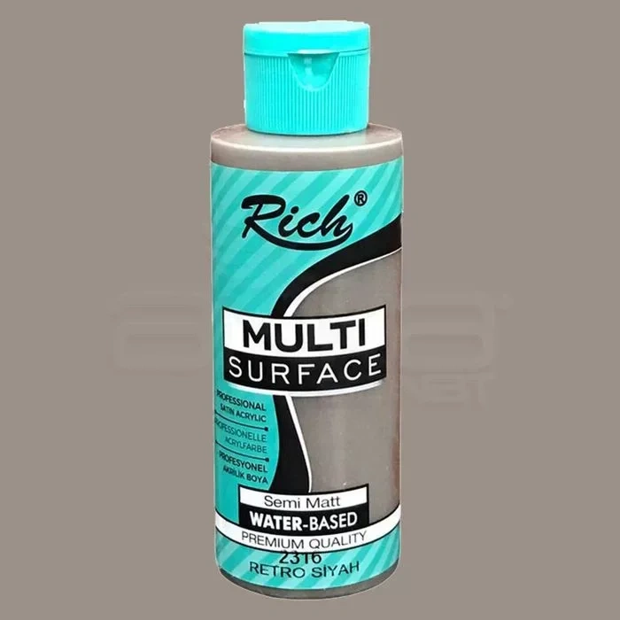 Rich Multi Surface Akrilik Boya 120ml 2316 Retro Siyah