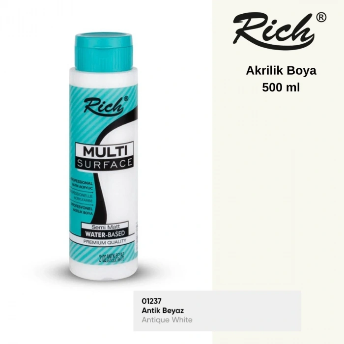 Rich Multi Surface Akrilik Boya 500ml 2102 Antik Beyaz