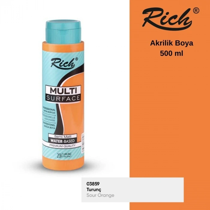 Rich Multi Surface Akrilik Boya 500ml 2134 Turunç