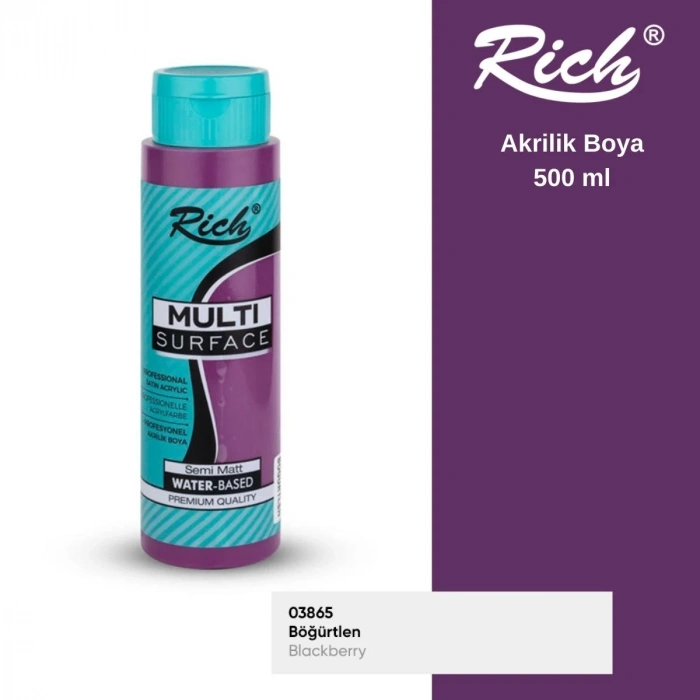 Rich Multi Surface Akrilik Boya 500ml 2172 Böğürtlen