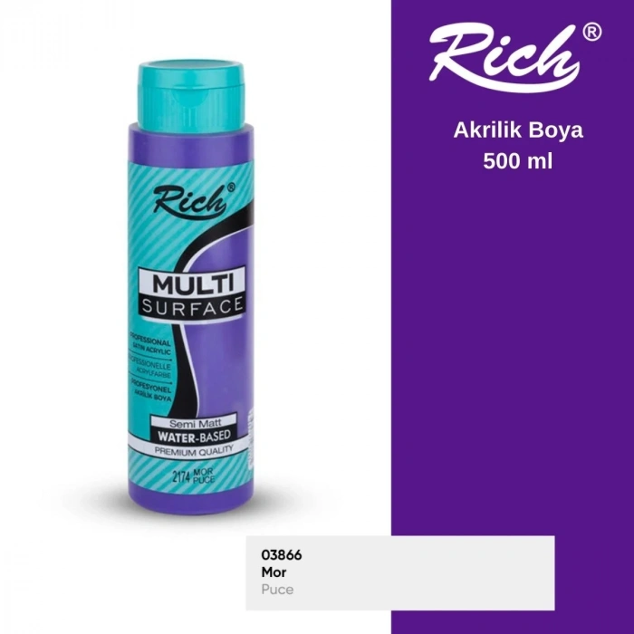 Rich Multi Surface Akrilik Boya 500ml 2174 Mor