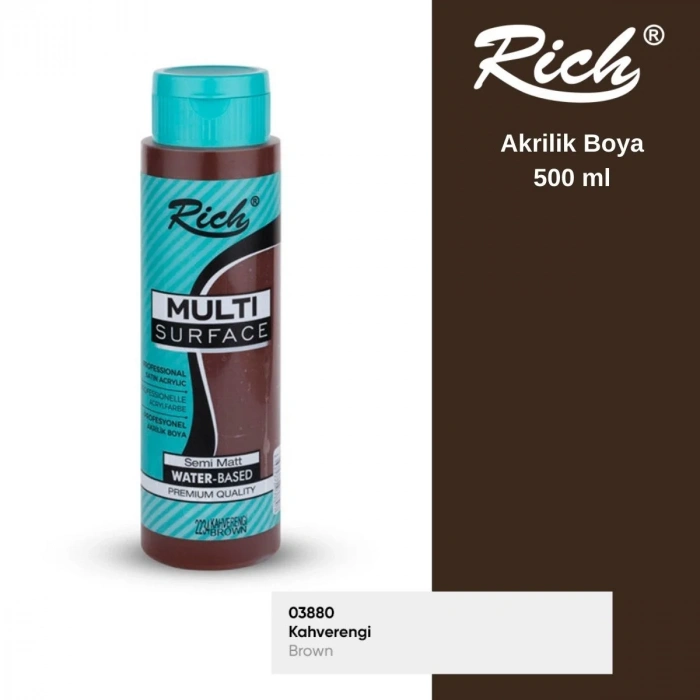 Rich Multi Surface Akrilik Boya 500ml 2234 Kahverengi