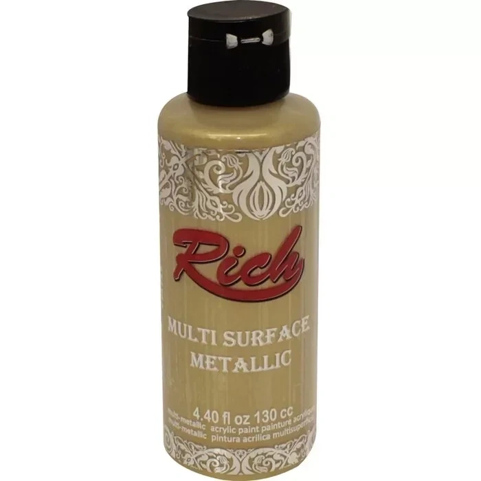 Rich Multi Surface Metalik Her Yüzey İçin Akrilik Boya 120ml 6510 Beyaz Altın