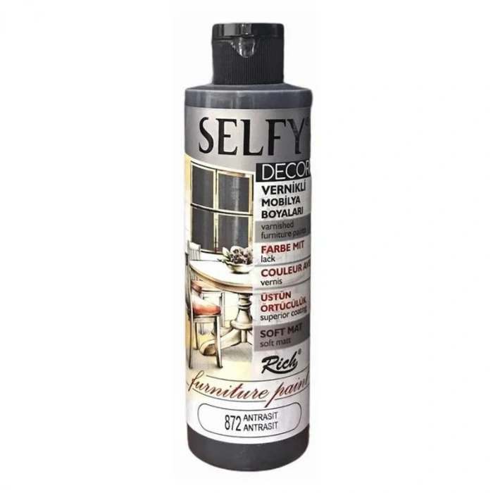 Rich Selfy Decor Vernikli Mobilya Boya 240cc 872 Antrasit