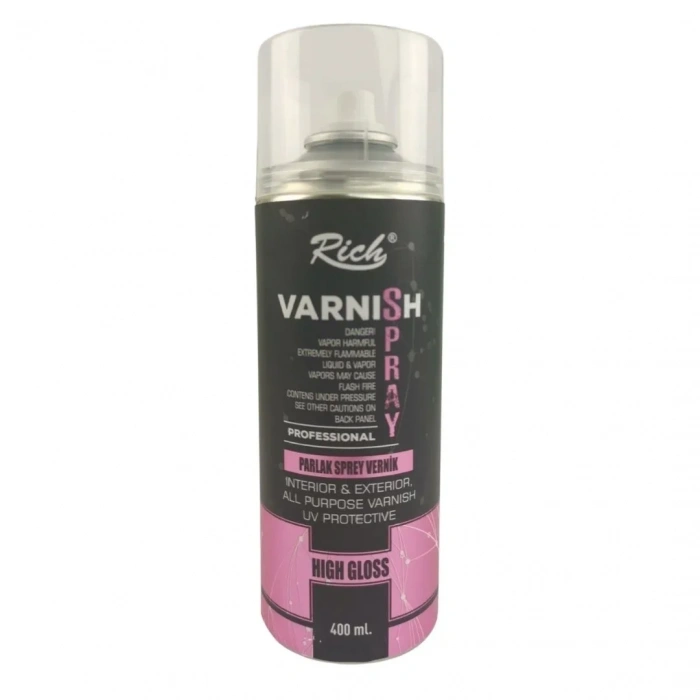 Rich Solvent Bazlı Sprey Vernik 400ml High Gloss Parlak