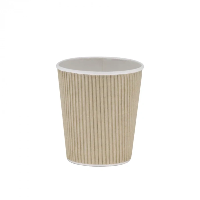Ripple Double Wall Kraft Karton Bardak 8 Oz - 25 Adet