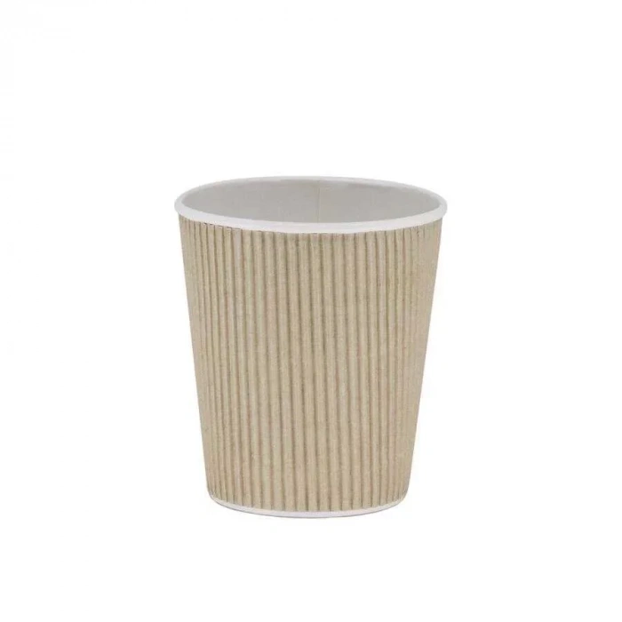 Ripple Double Wall Kraft Karton Bardak 9 Oz - 25 Adet