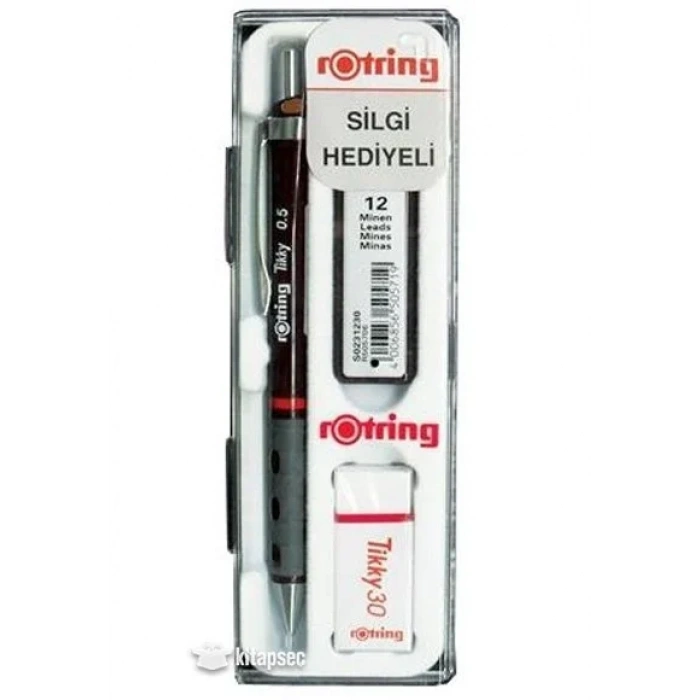 Rotring Tikky Grafik Teknik Çizim Kalemi Silgi Hediyeli Set 0.5mm Siyah